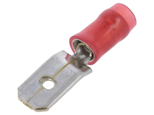 Connector: vlak; 6,3mm; 0,8mm; mannelijk; 0,5÷1mm2; klemmen; rood Connector: vlak; 6,3mm; 0,8mm; mannelijk; 0,5÷1mm2; klemmen; rood